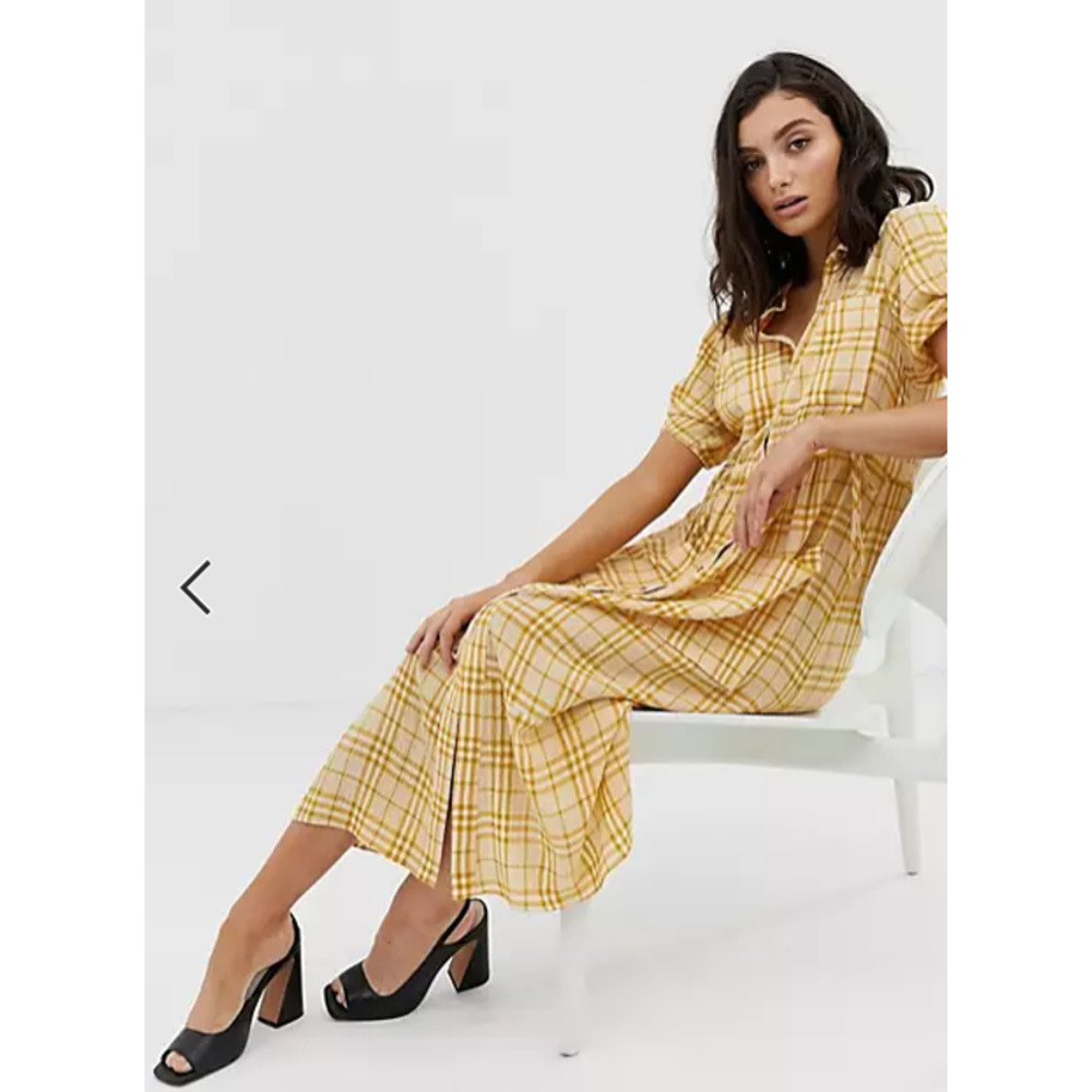 Whistles Limited Alphina check midi dress size 2